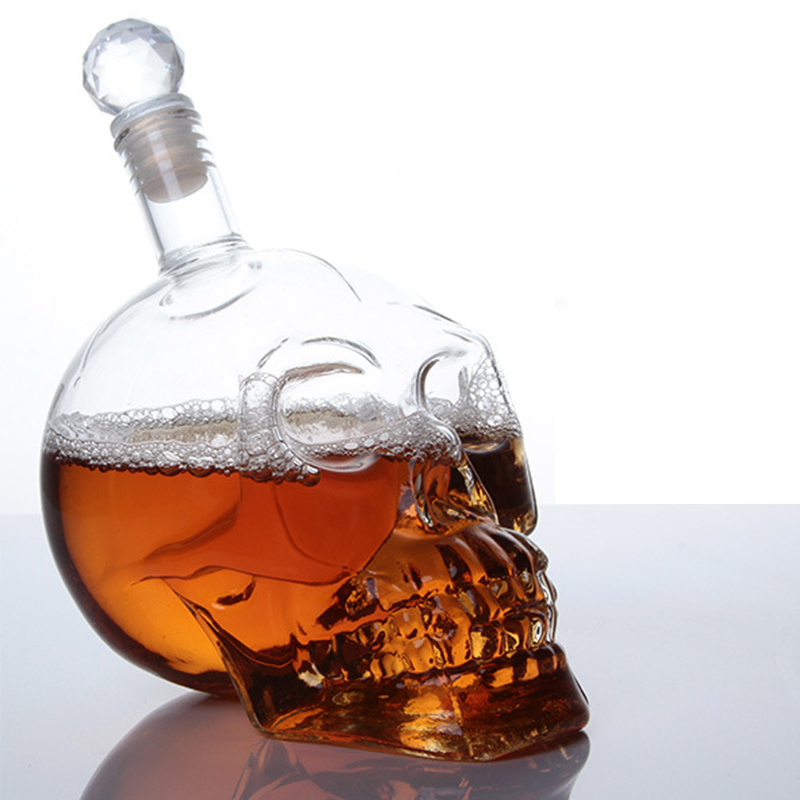 Whisky Beer And Wine - Creative Skull Head Decanter ขวดคริสตัลวอดก้าขวดเหล้าไวน์ขวดแก้วไวน์แก้วเบียร์ Spirits