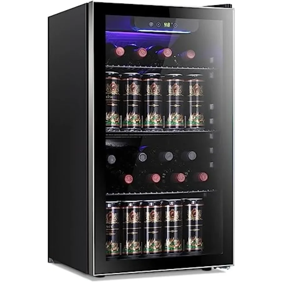 Wine Beer Cooler Fridge - ตู้แช่ไวน์/ตู้แช่เครื่องดื่มขนาดเล็ก 26 ขวด 130 กระป๋อง ตู้แช่เบียร์โซดา