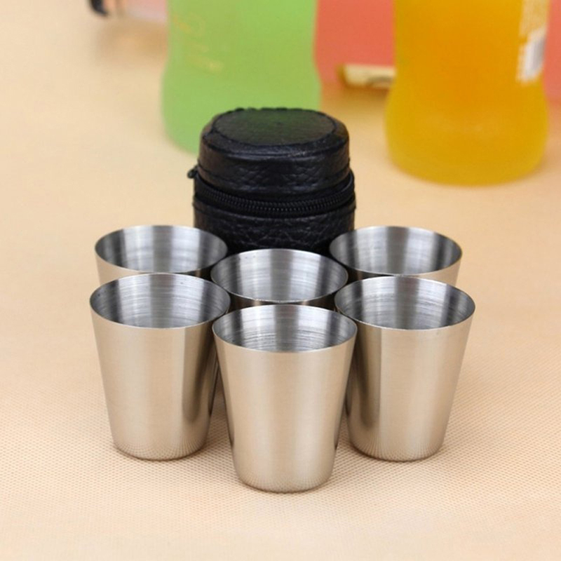 4/6Pcs ถ้วยสแตนเลส MINI Shot แ - Wine Beer Glass Set บทวิจารณ์และราคา