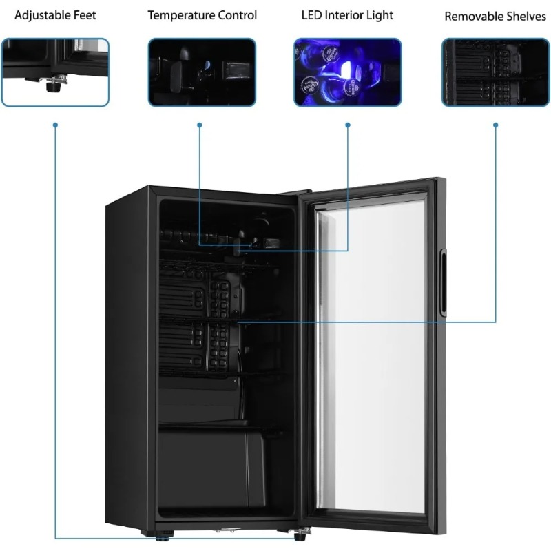 ตู้เย็นเครื่องดื่ม, ตู้เย็นขนา - Wine Beer Cooler Fridge บทวิจารณ์และราคา